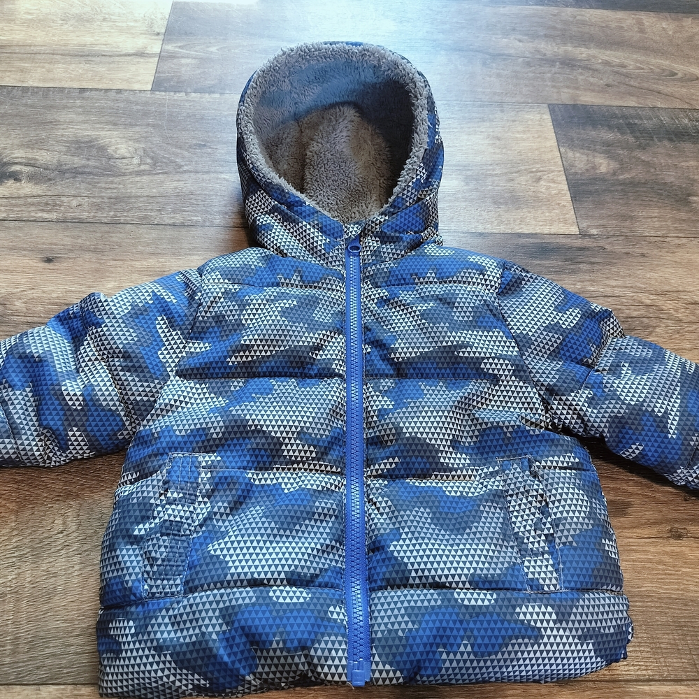 Swiss Tech Blue Camo Geometric Print Jacket - Size 12 Months